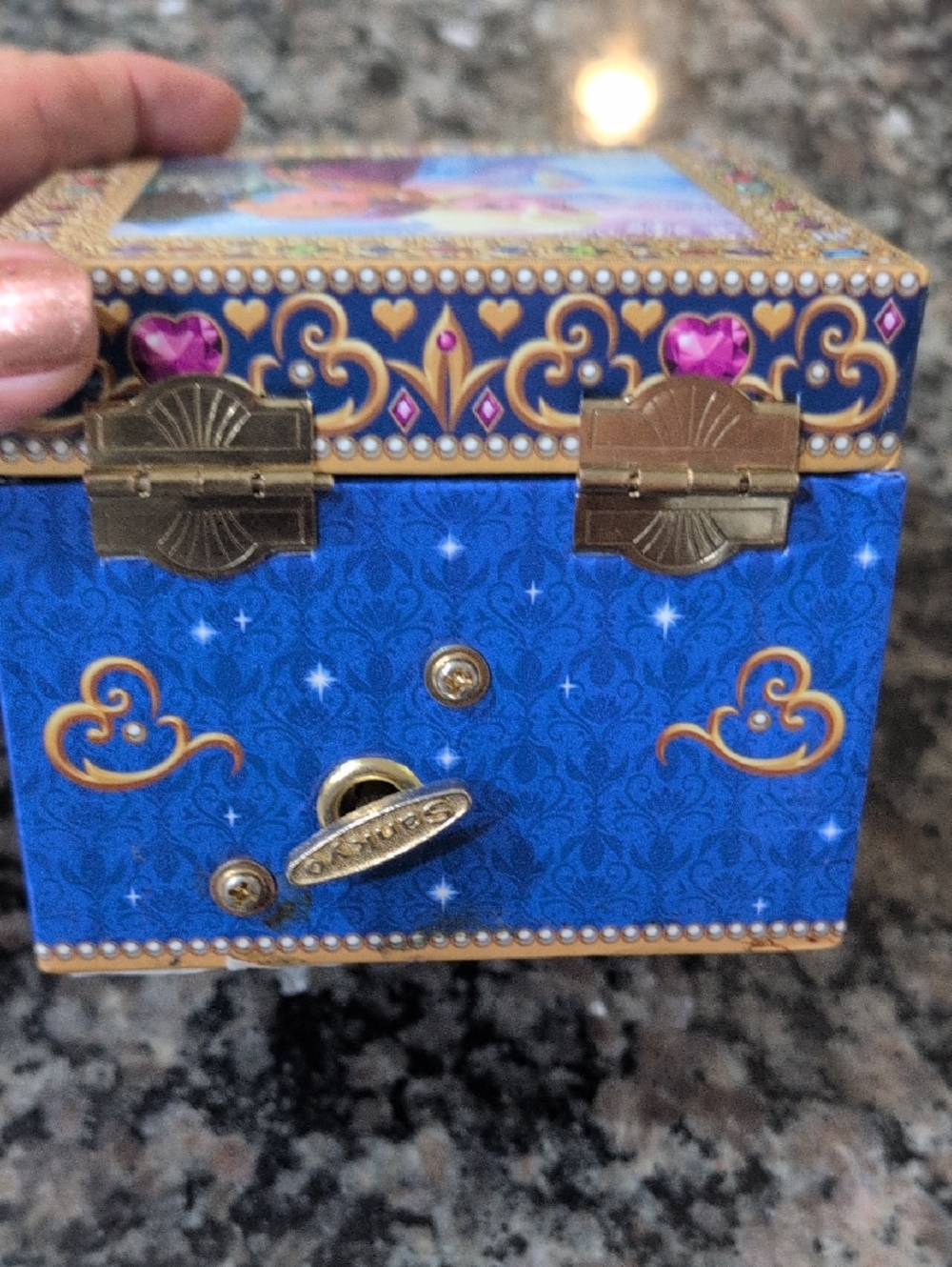 Disney Frozen Elsa & Anna Decorative Jewel-Trim Music Box in Purple and Blue - Picture 6 of 6